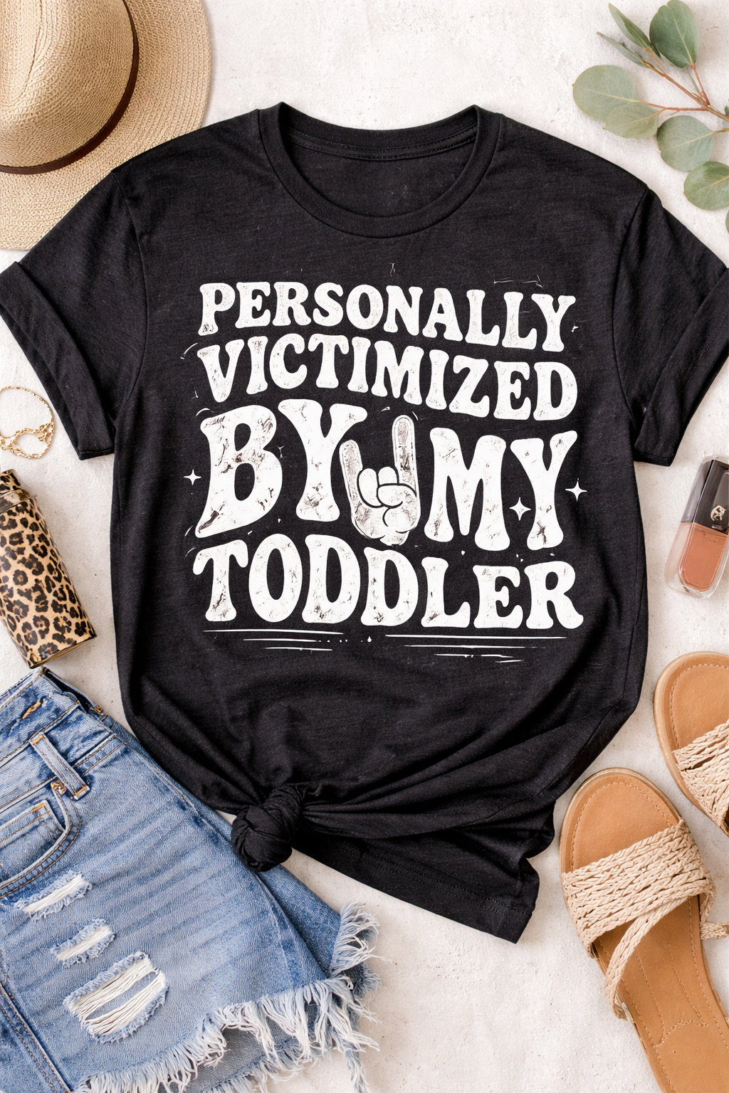 “Personally Victimized by My Toddler T-Shirt | Funny Mom Shirt | Relatable Parenting Tee | Mom Life Humor Graphic Tee”