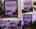 Let The Good Times Roll Wall Art | Purple Skeleton Smoke Poster | Aesthetic 420 Room Decor | Goth Stoner Print